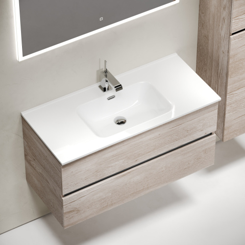 Тумба под раковину Sancos Urban UR100EG 100х50 подвесная цвет коричневый - фото 4